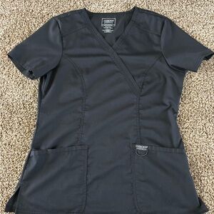 Cherokee V-Neck Black Scrub Top